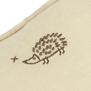 Coussin 50x30cm FRENCH LINEN Nobodinoz embroided green tea