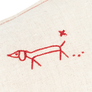 Coussin 50x30cm FRENCH LINEN Nobodinoz embroided greige