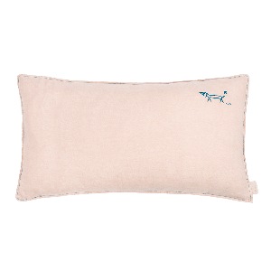 Coussin 50x30cm FRENCH LINEN Nobodinoz embroided mauve pink