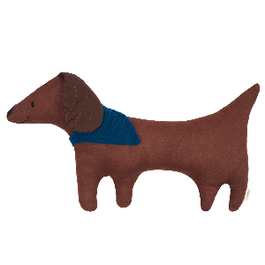 Coussin 60x10cm TOBY LE CHIEN FRENCH LINEN Nobodinoz prune