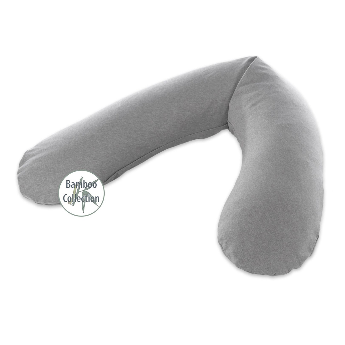 Coussin avec housse en bambou 190x40cm Theraline melange mid-grey
