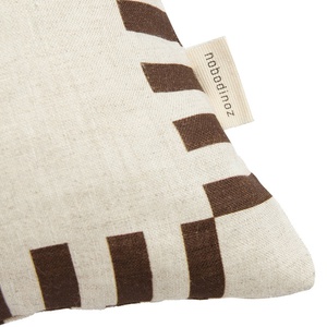 Coussin carré LIN FRANÇAIS VIBES Nobodinoz Charcoal stripes horse
