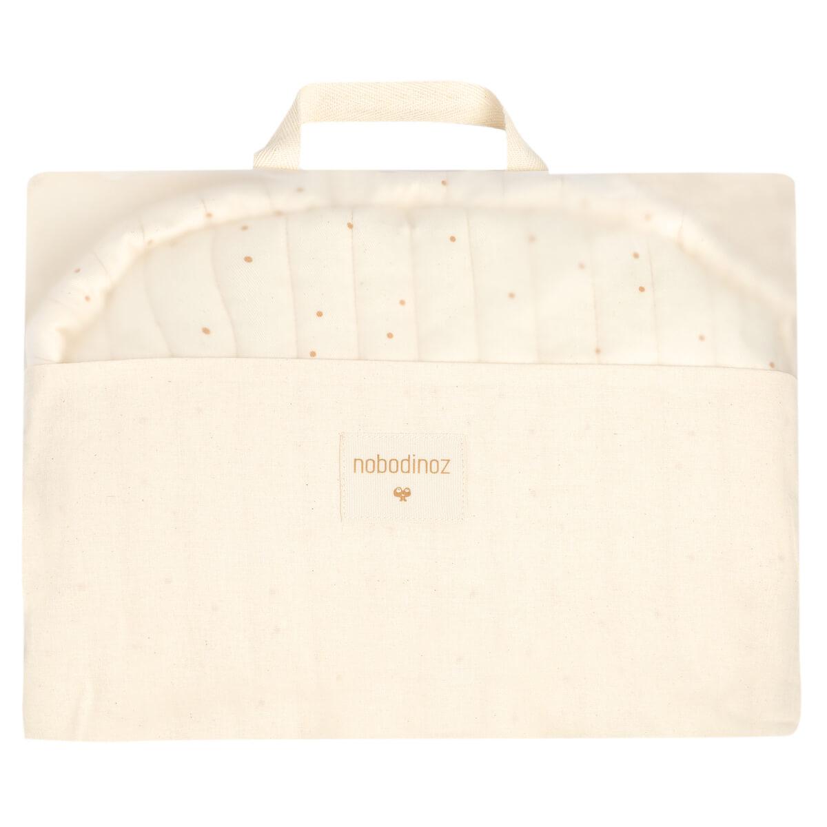 Coussin chaise haute GROWING GREEN Nobodinoz honey sweet dots natural