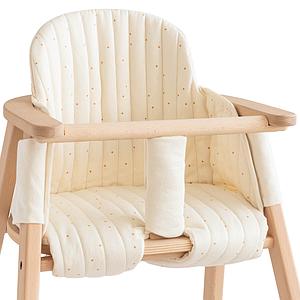 Coussin chaise haute GROWING GREEN Nobodinoz honey sweet dots natural
