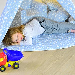 Coussin coeur enfant ÉTOILE Abitare Kids bleu clair