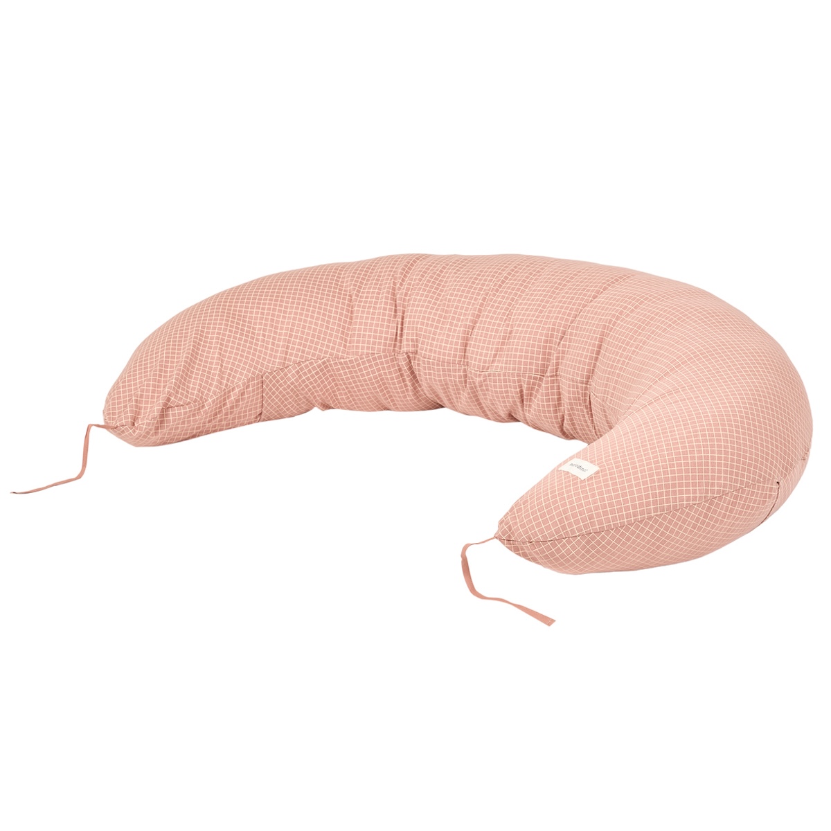 Coussin de maternité STORIES Édition limitée Nobodinoz pink cream grid