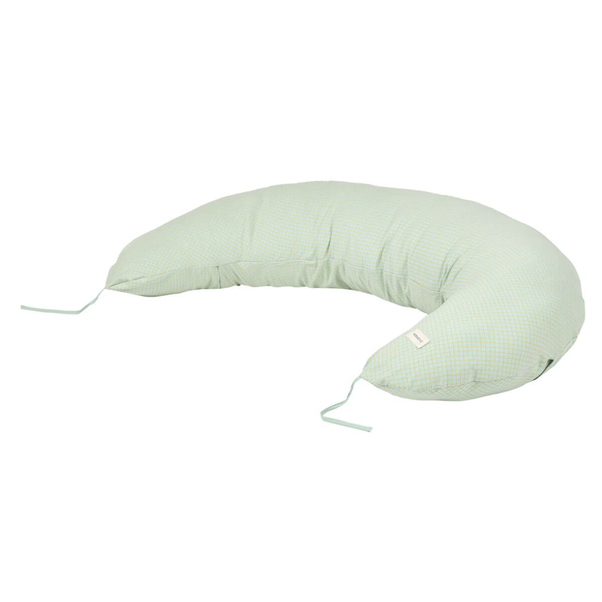 Coussin de maternité STORIES LTD jersey 170x38x25cm Nobodinoz green lemon grid