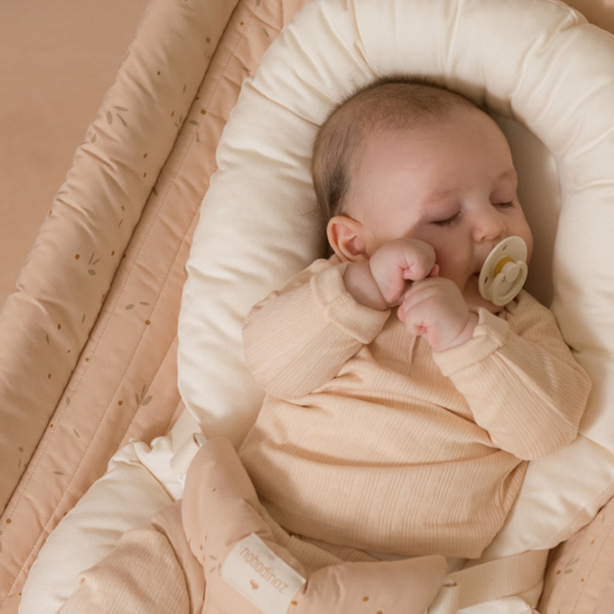 Coussin de transat nouveau-né GROWING GREEN Nobodinoz sergé coton