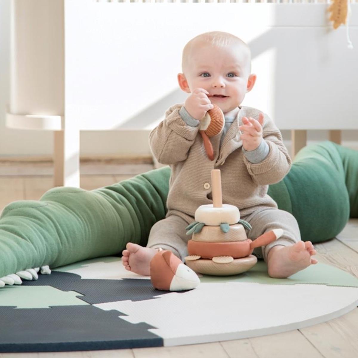 Coussin déco Sleepy Croc DAYDREAM Sebra pine green