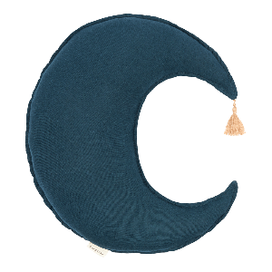 Coussin étoile 36x32cm FRENCH LINEN Nobodinoz deep blue