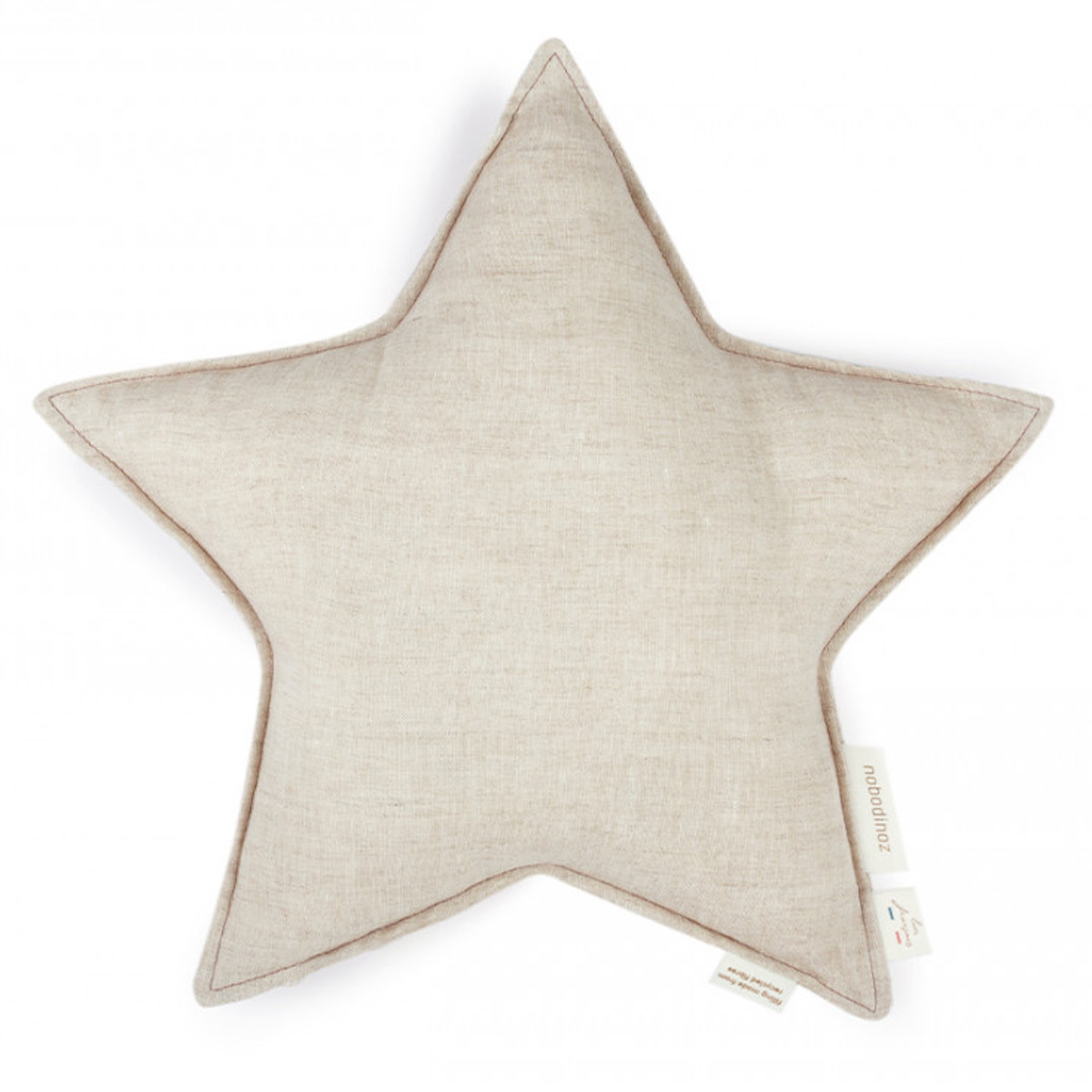 Coussin étoile LIN FRANÇAIS Nobodinoz Greige