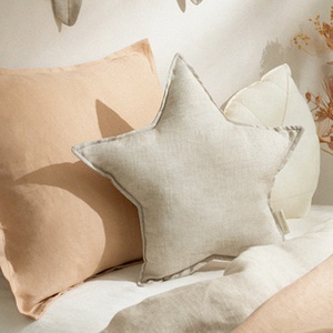 Coussin étoile LIN FRANÇAIS Nobodinoz Greige
