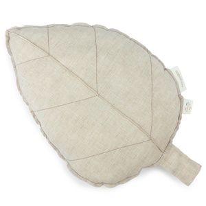 Coussin feuille LIN FRANÇAIS Nobodinoz Greige