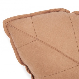 Coussin feuille LIN FRANÇAIS Nobodinoz Noisette