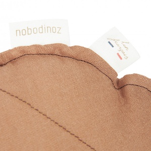 Coussin feuille LIN FRANÇAIS Nobodinoz Noisette