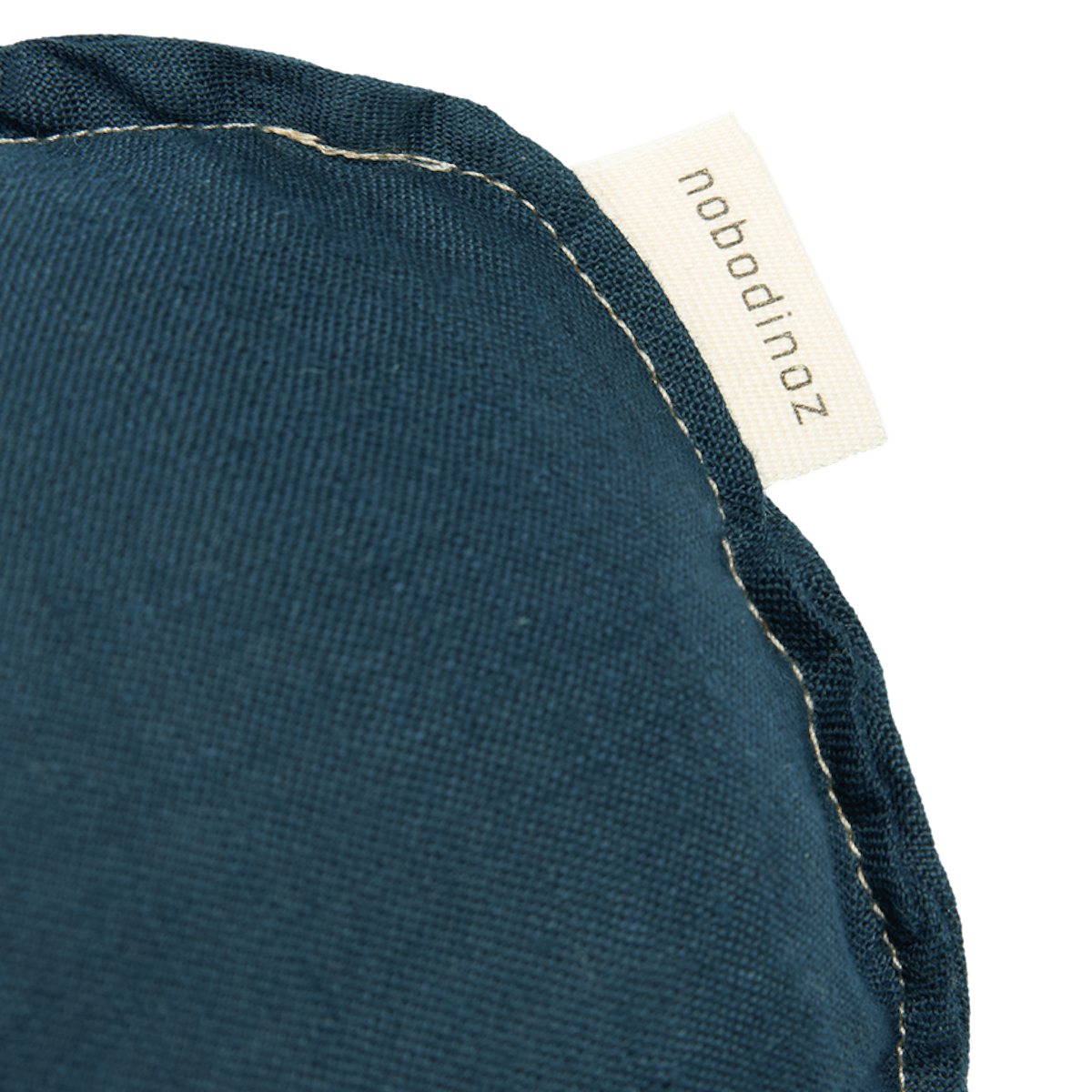 Coussin nuage 50x28cm FRENCH LINEN Nobodinoz embroided deep blue