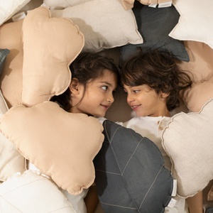 Coussin nuage LIN FRANÇAIS Nobodinoz Sand