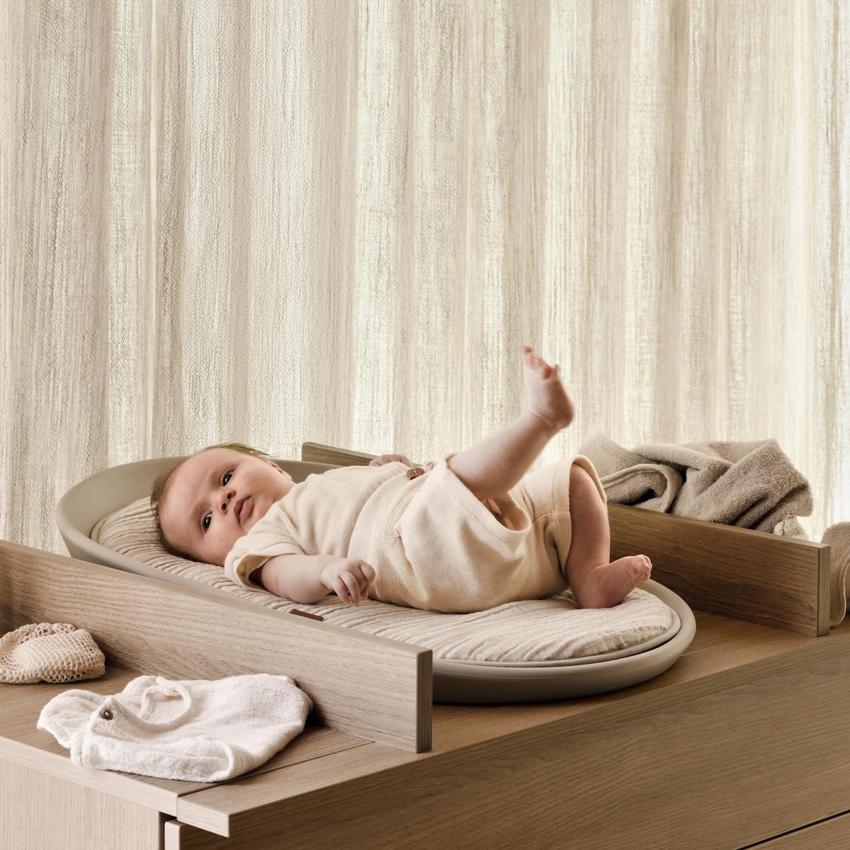 Coussin pour matelas à langer Mamee NATURAL Quax stripes