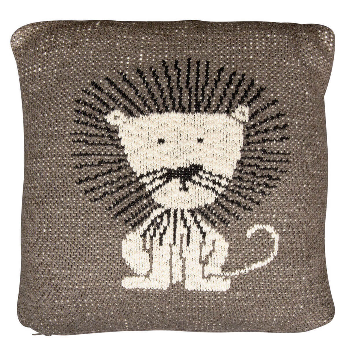 Coussin tricot 30x30cm Lion Quax