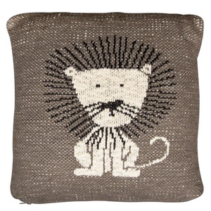 Coussin tricot 30x30cm Lion Quax