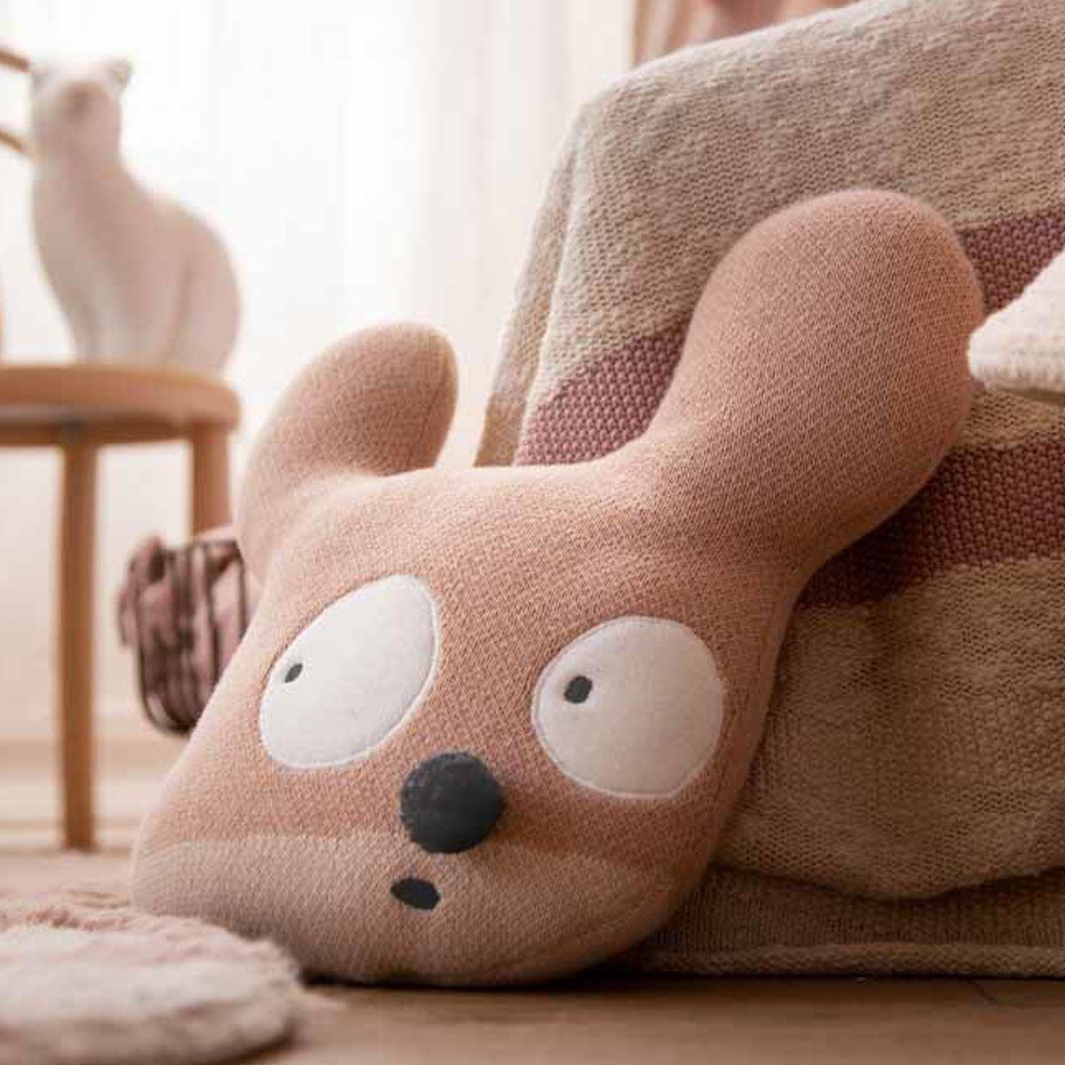 Coussin tricot 35x35cm MISS MIGHTY MOUSE Lorena Canals
