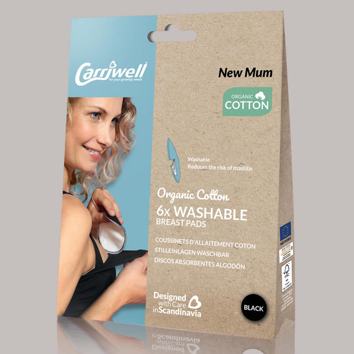 Coussinets d'allaitement coton Uni Carriwell Noir