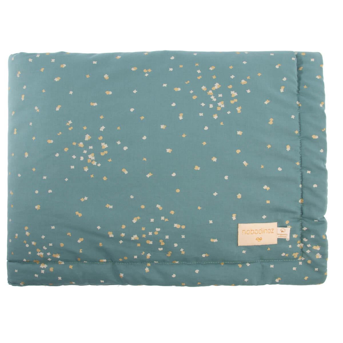 Couverture 70x70cm LAPONIA ELEMENTS Nobodinoz gold confetti-magic green