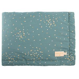 Couverture 70x70cm LAPONIA ELEMENTS Nobodinoz gold confetti-magic green