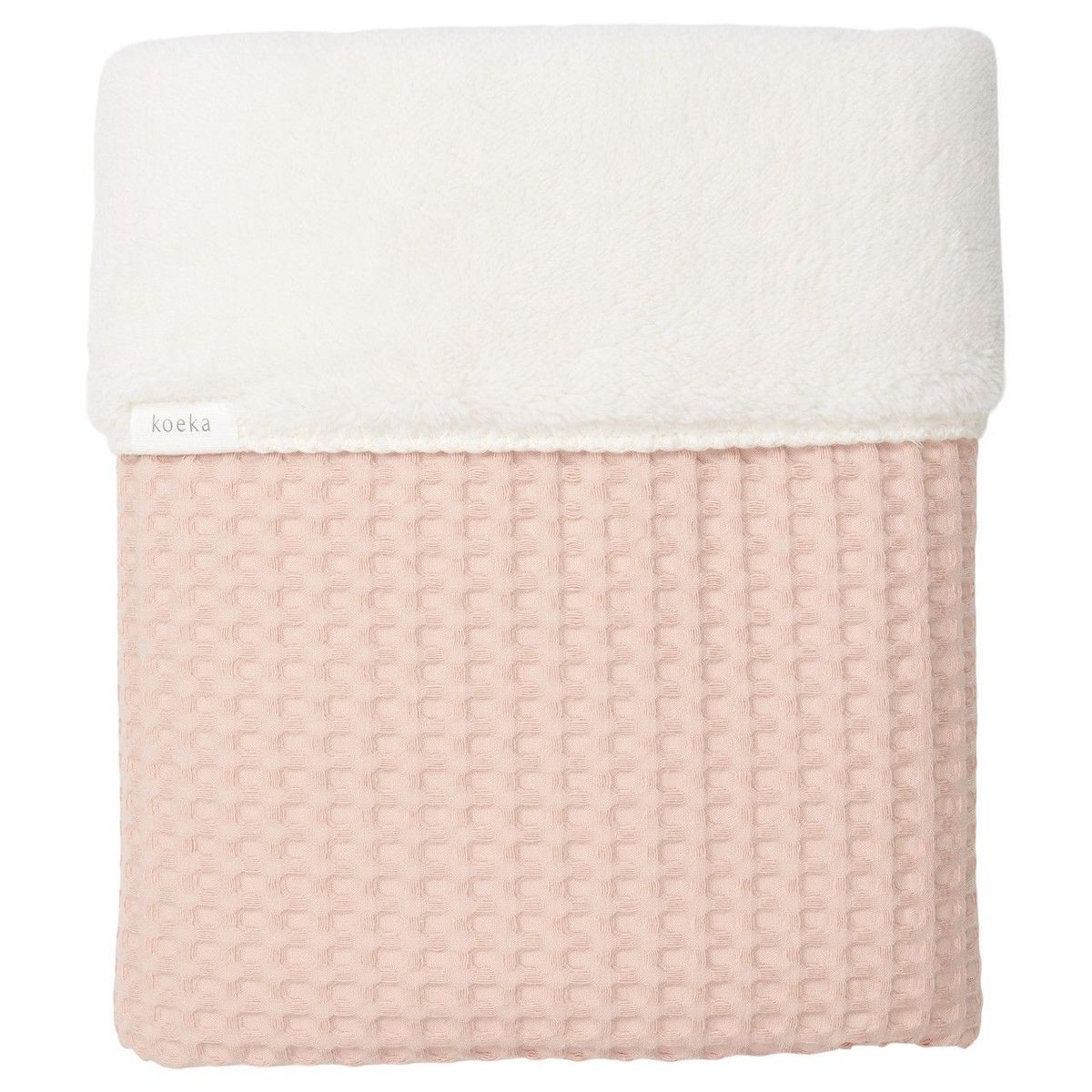 Couverture berceau 100x75cm teddy OSLO Koeka rosa salt-pebble