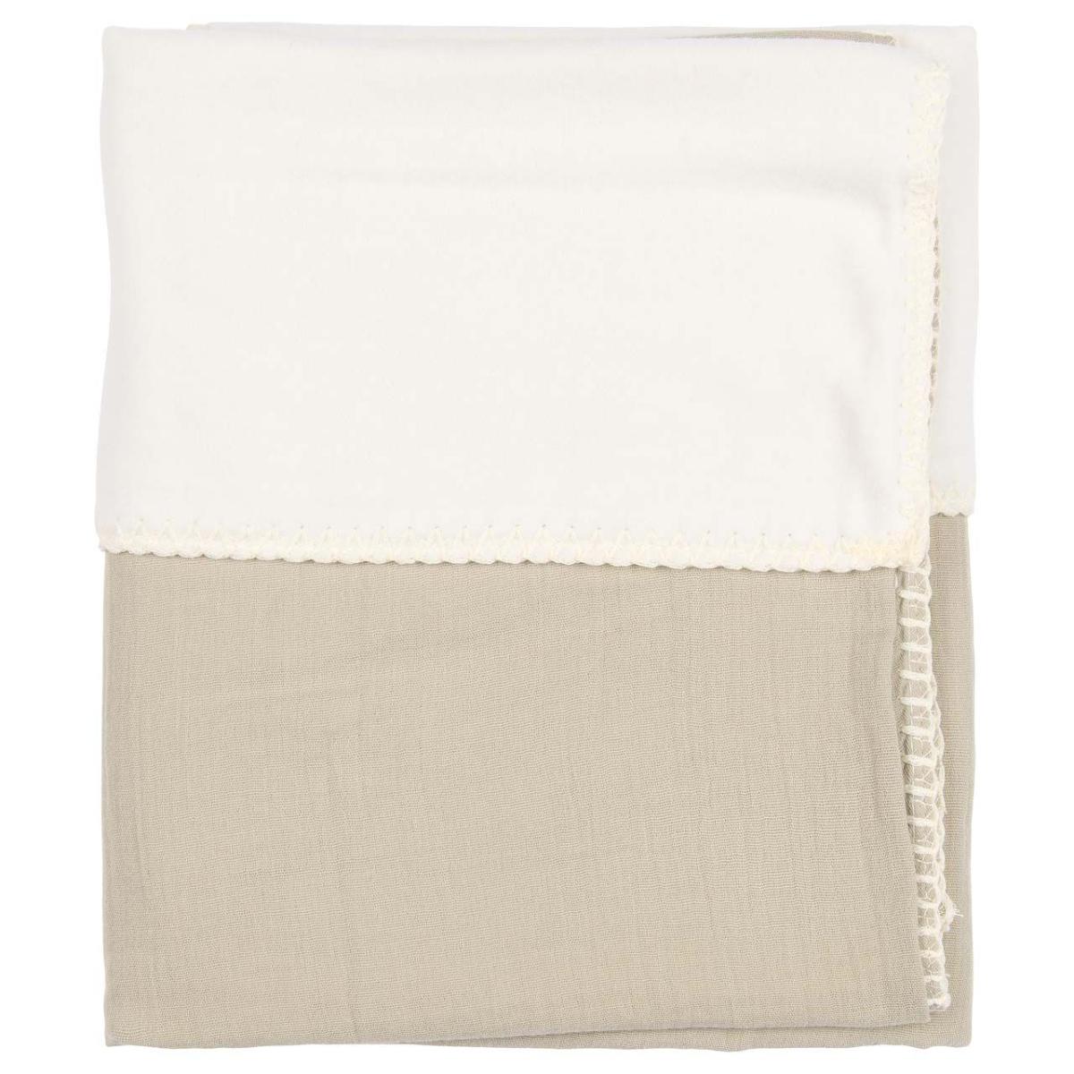 Couverture berceau cotton fleece FARO Koeka sage