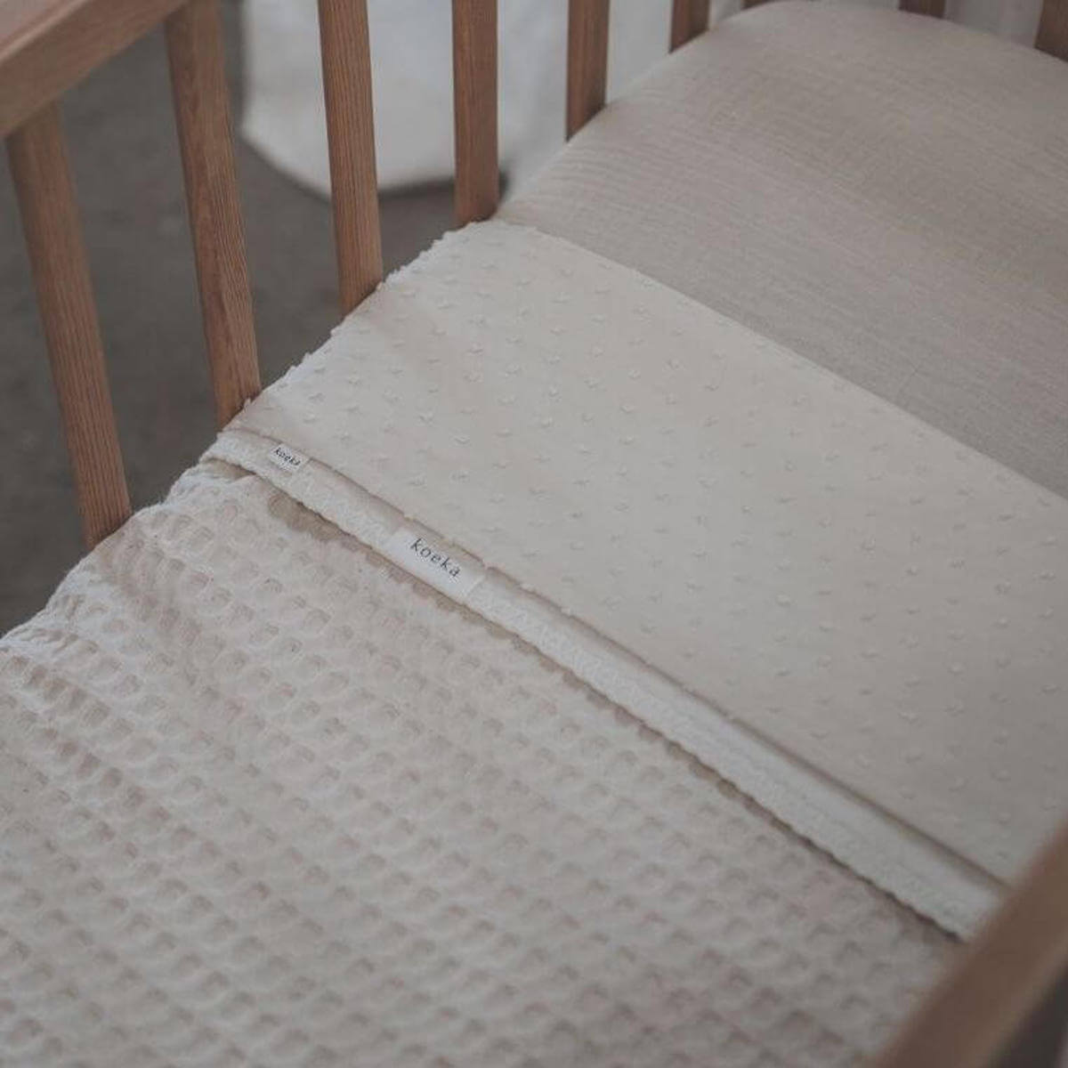 Couverture berceau cotton polaire AMSTERDAM Koeka natural