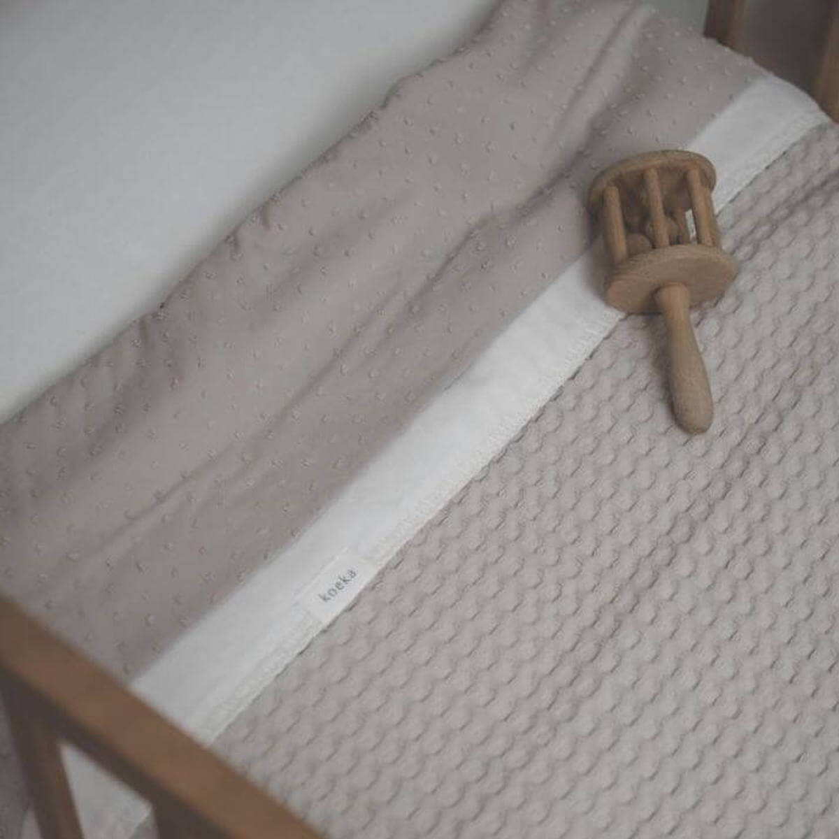 Couverture berceau cotton polaire AMSTERDAM Koeka sand