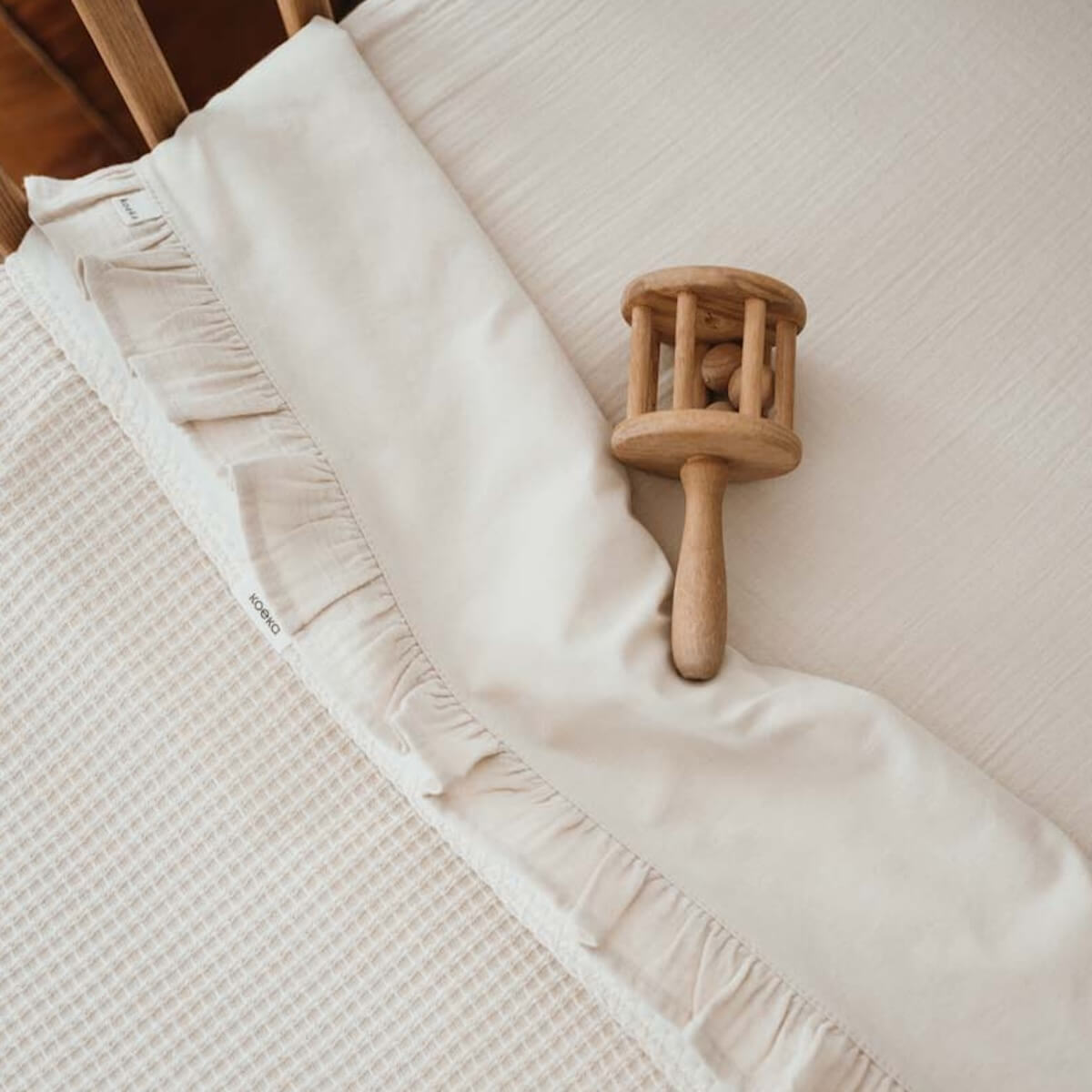 Couverture berceau cotton polaire MALAGA Koeka warm white