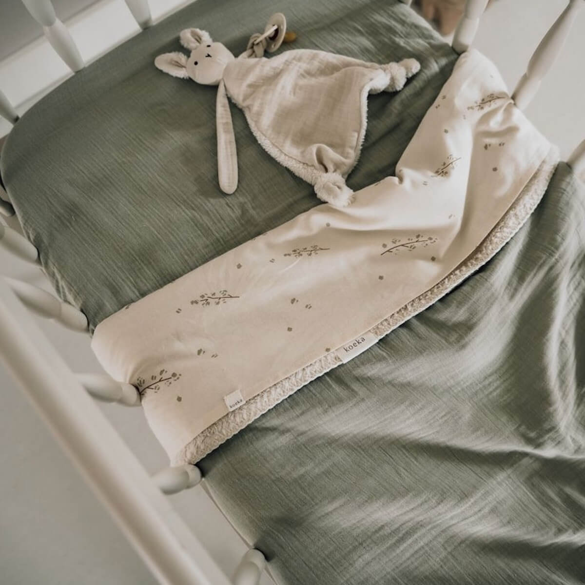 Couverture berceau TEDDY FARO sage