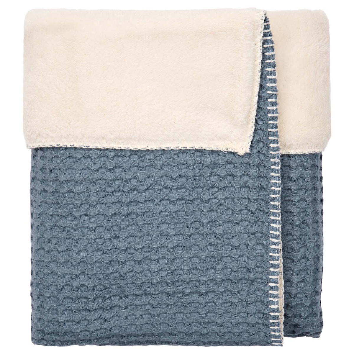 Couverture berceau teddy OSLO Koeka bluestone