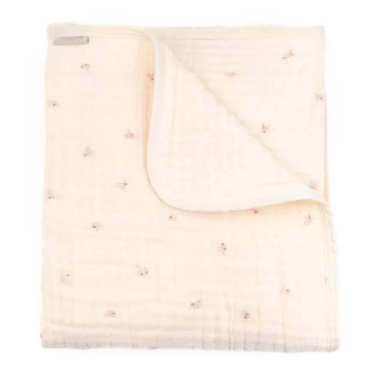 Couverture de berceau 100x75cm Nuvola Bamboom olives pink