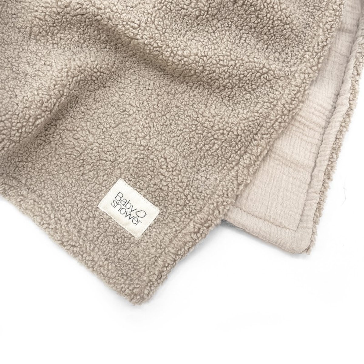 Couverture POLAIRE LARGE Babyshower latte doodle