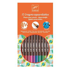 Crayons aquarellables-par 12 LES COULEURS POUR LES GRANDS Djeco