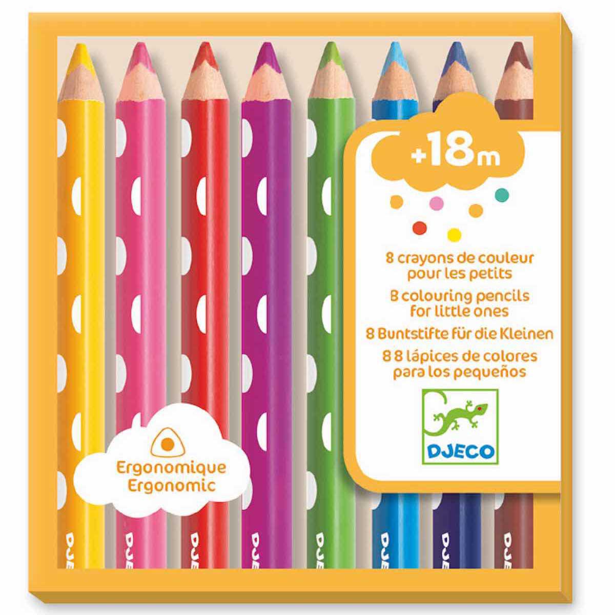 Crayons de couleur-par 8 LES COULEURS POUR LES PETITS Djeco