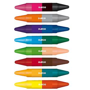 Crayons doubles-par 8 LES COULEURS POUR LES PETITS Djeco