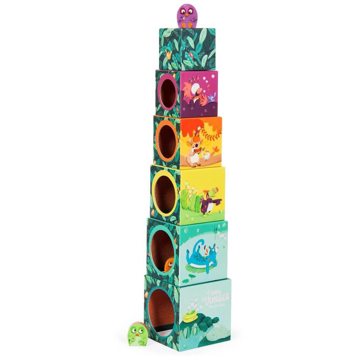 Cubes empilables DANS LA JUNGLE Moulin Roty