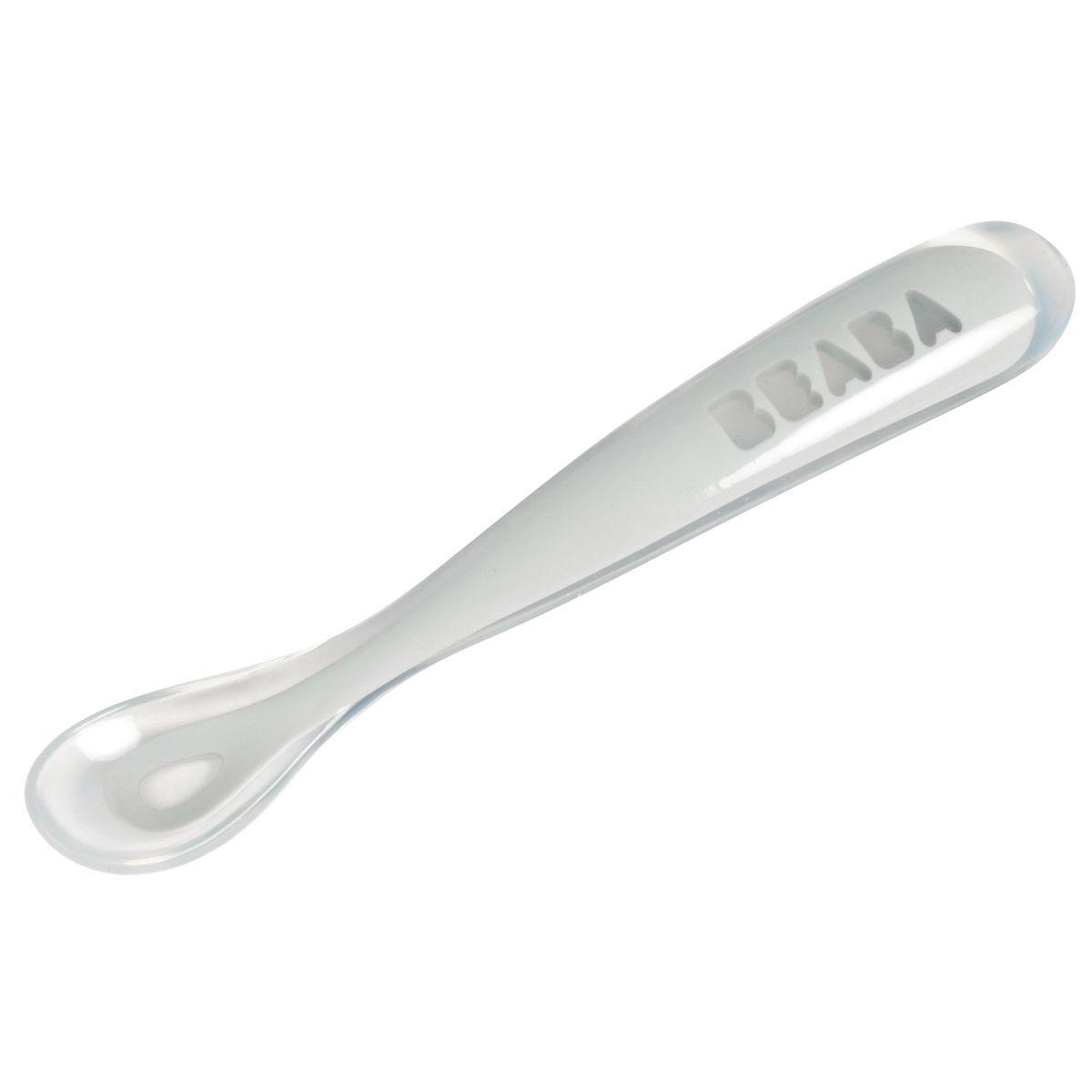 Cuillère 1er repas silicone Beaba gris