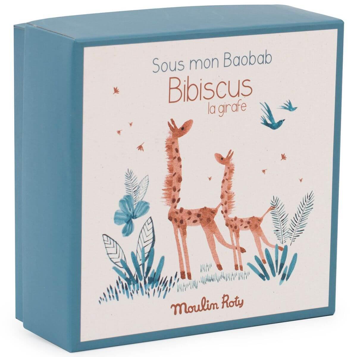 Doudou attache-tétine girafe SOUS MON BAOBAB Moulin Roty