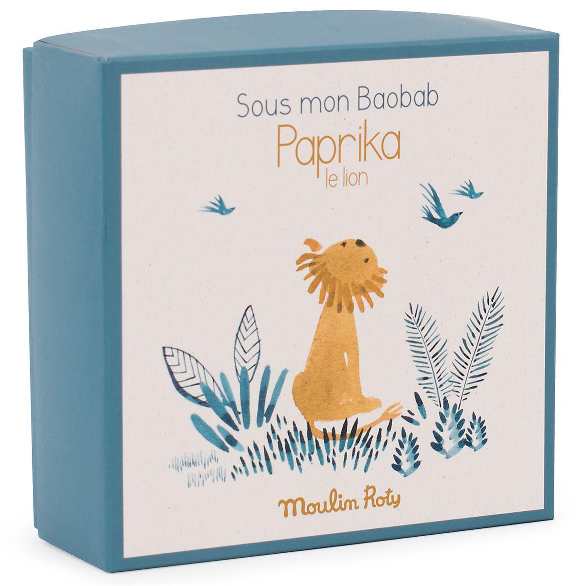 Doudou attache-tétine lion SOUS MON BAOBAB Moulin Roty
