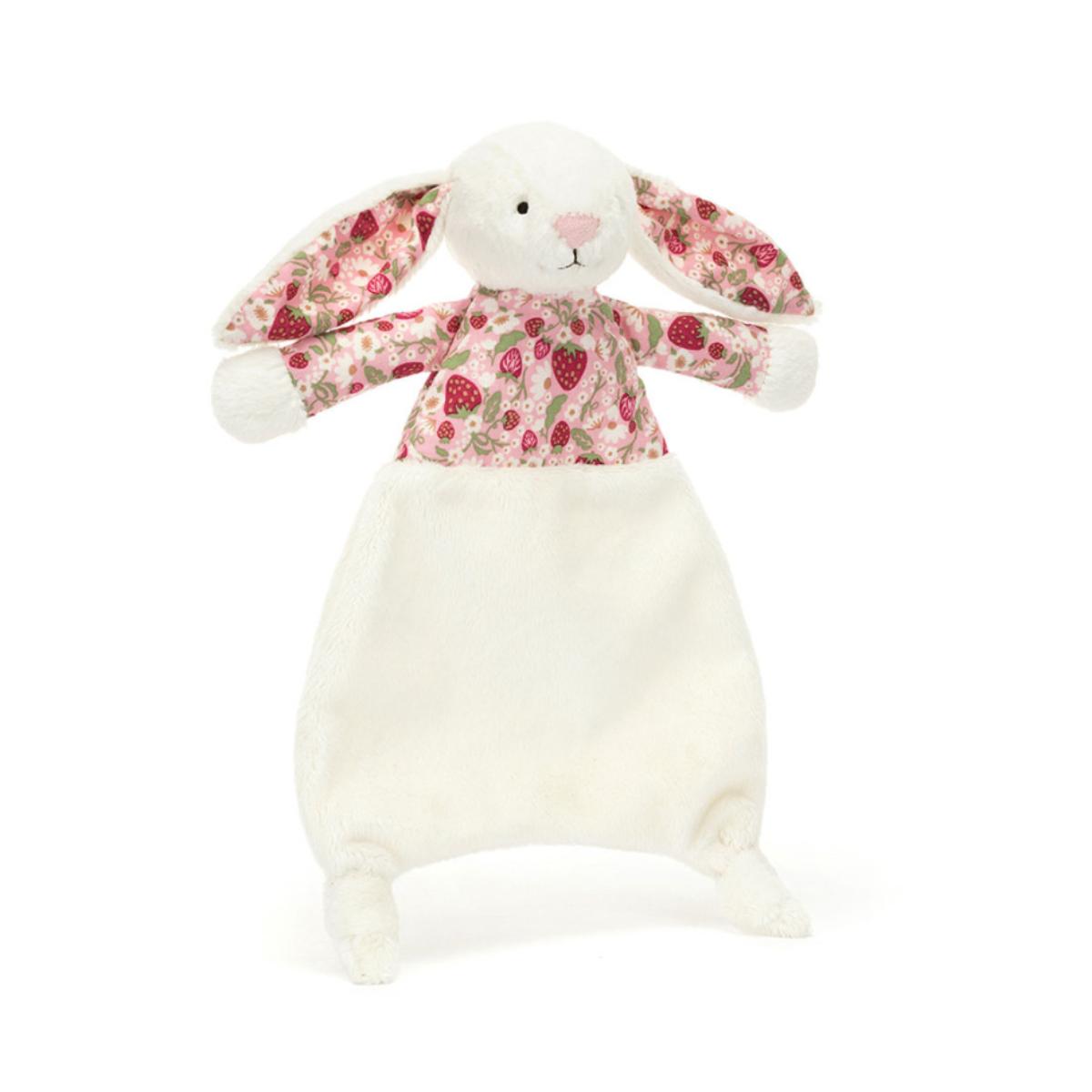 Doudou Blossom Cream Bunny 'Berry' Comforter Jellycat