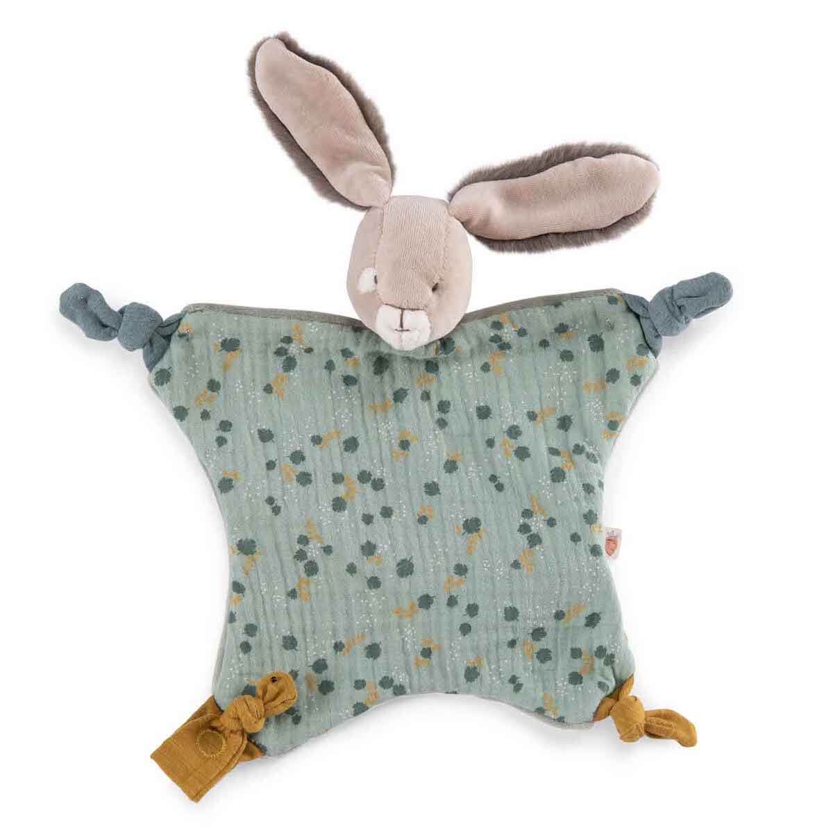 Doudou lapin TROIS PETITS LAPINS Moulin Roty sauge