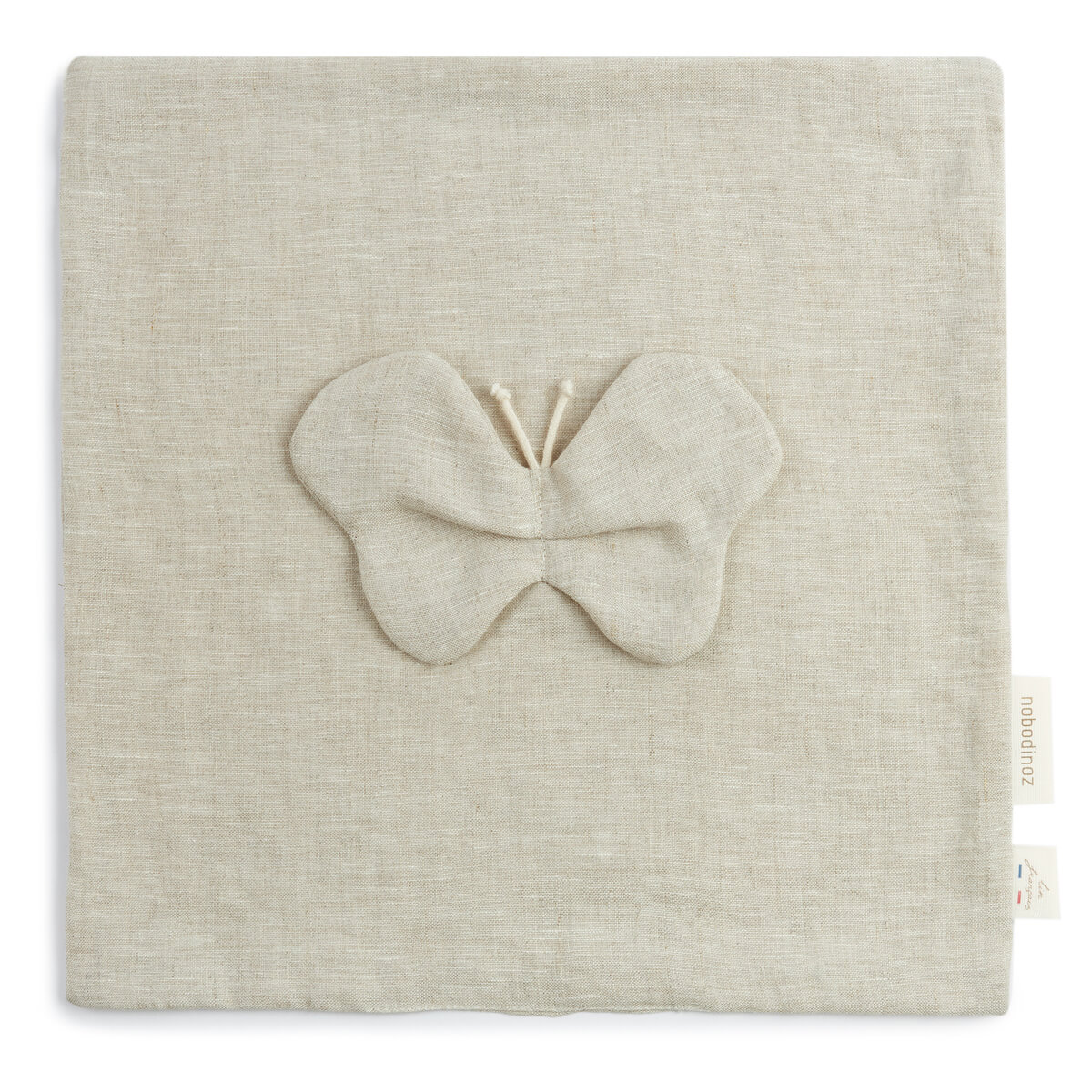 Doudou papillon LIN FRANÇAIS Nobodinoz Greige