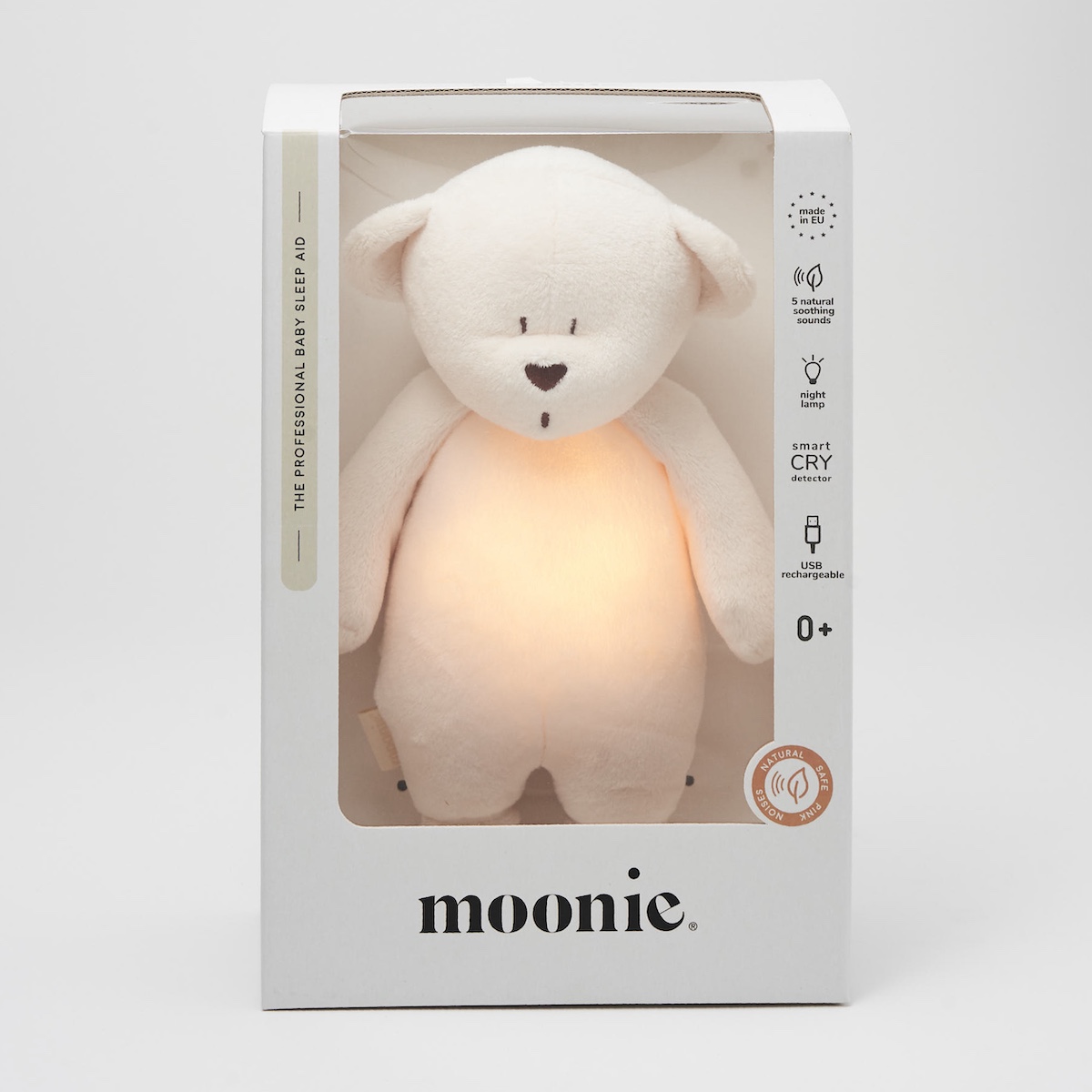 Doudou-veilleuse The Humming Bear Moonie Gray Natur 2.0