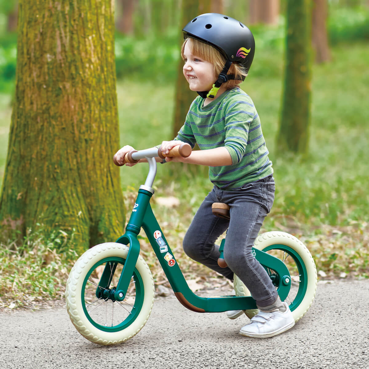 Draisienne avec finitions liège Hape vert