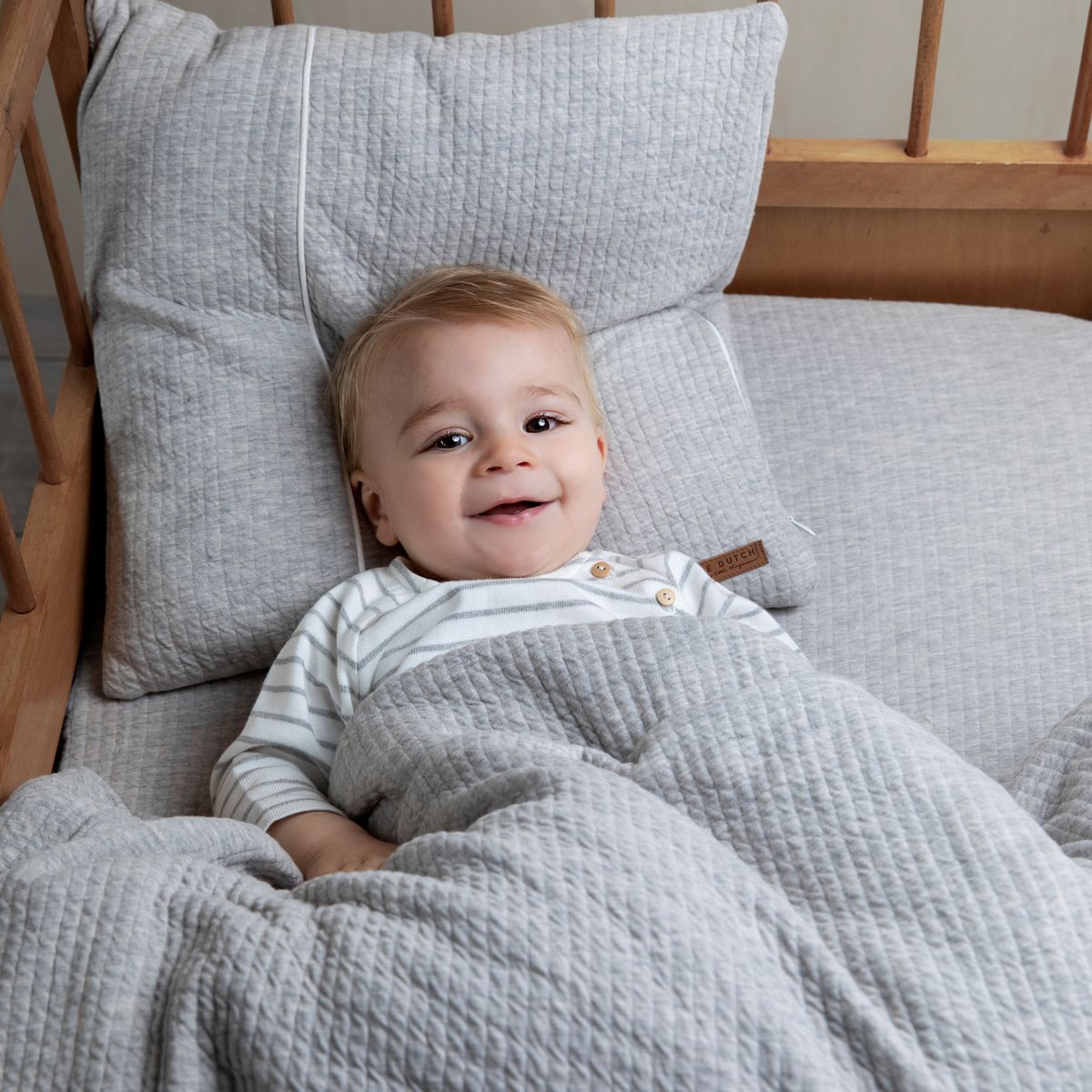 Drap housse 70x140/150 PURE Little Dutch grey 